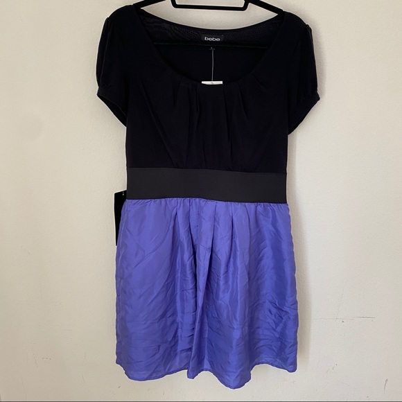 NWT Bebe Gwenn Dress Purple and Black - Picture 7 of 10